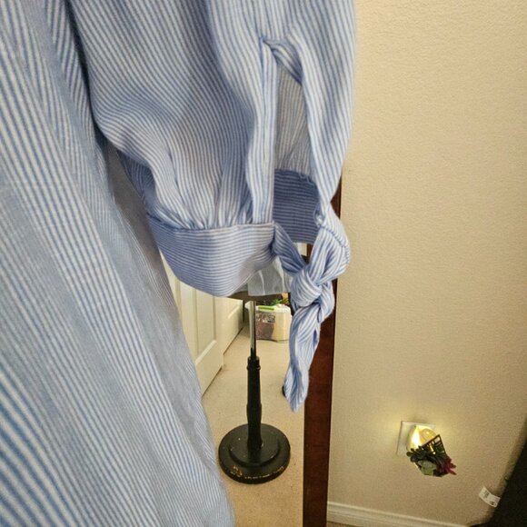 Laura Conrad Blue Striped Blouse - Picture 4 of 6